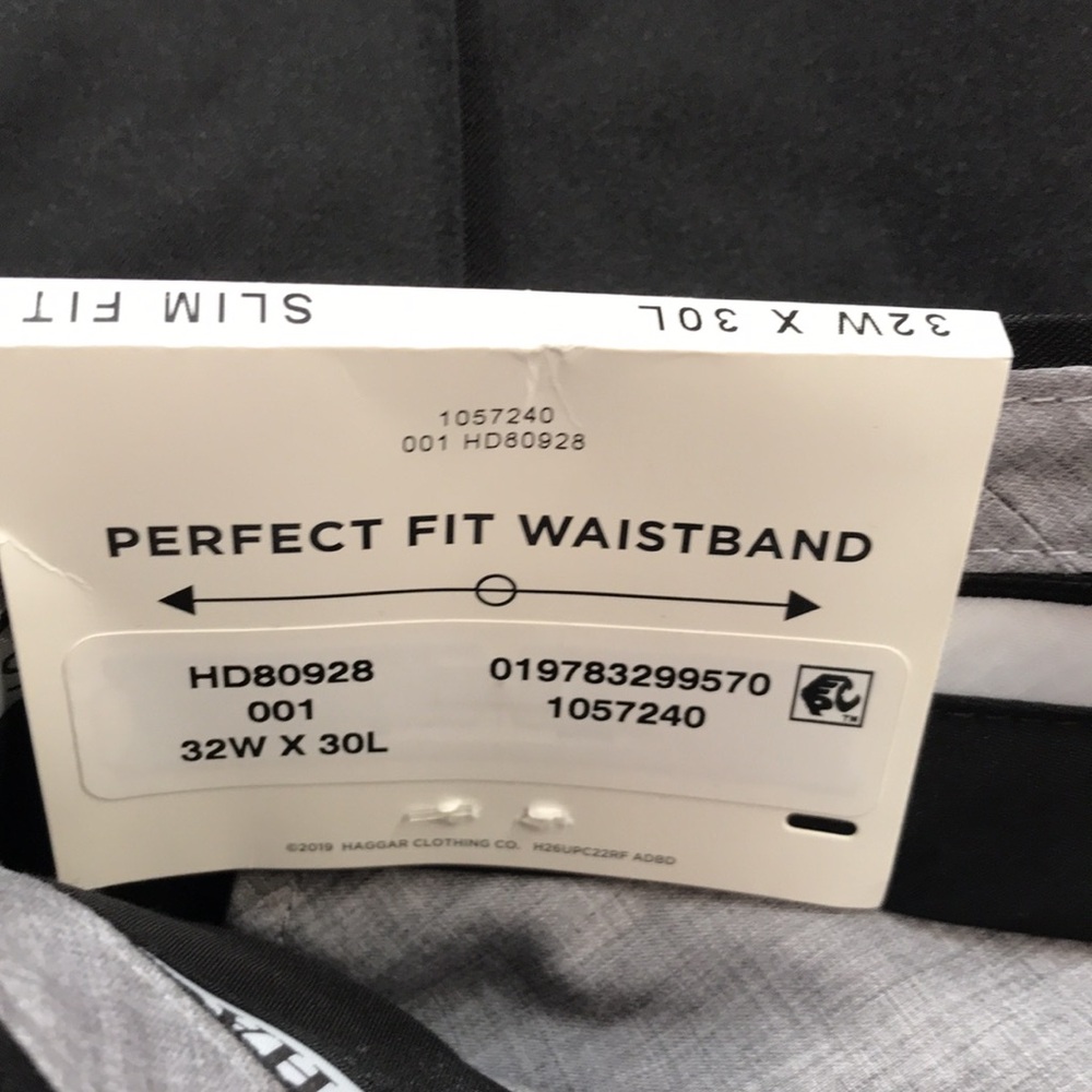 Haggar Black Slim Fit Pants Mens Size 32x30 | NWT - Picture 4 of 5